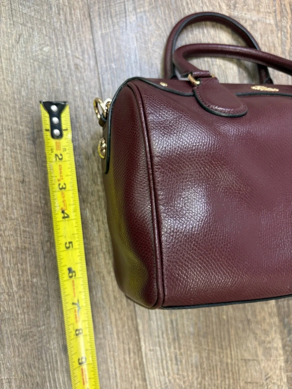 Coach Mini Bennett Satchel Oxblood Leather F36624  Bag Burgundy - Picture 12 of 13